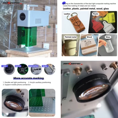 Dual Wavelength Laser Engraver for Universal MaterialsMetal Wood Bamboo Leather Paper Jewelry RingsPortable & Desktop Applicator