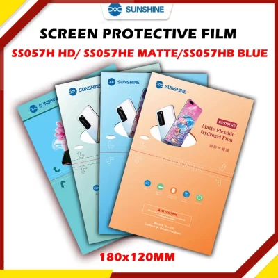 50 pçs luz do sol ss057h he hd fosco privacidade flexível hidrogel folha de imersão claro tpu macio fosco azul uv cura filme de corte