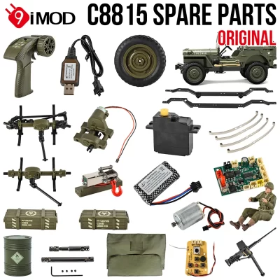 9imod c8815 rc peças de carro jeep acessórios originais fábrica pneus controle remoto motor placa recepção guincho eixo acionamento metal