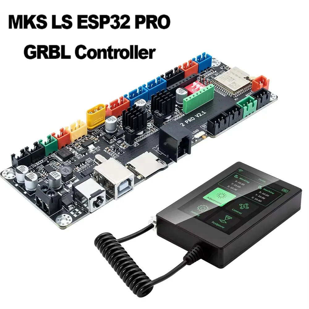 Makerbase mks ls esp32 pro placa-mãe controlador grbl suporte wifi bluetooth atualização da tela dlc32 para peças de gravador a laser cnc