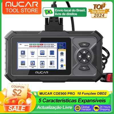 Mucar cde900 pro obd2 scanner ferramenta de verificação de diagnóstico todos os sistemas obdii leitor de código de carro para veículo 32g atualização gratuita ferramentas de diagnóstico