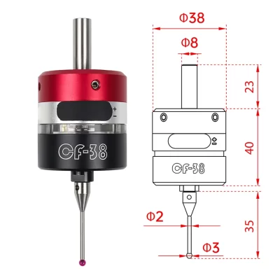 Mais recente centro de usinagem 3d edge finder, fresadora cnc, sonda de precisão de três coordenadas, haste de centralização, ferramenta, setter CF-38