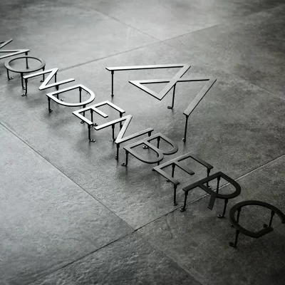 Cartões de metal personalizados, paredes decorativas ao ar livre, letras douradas de metal, letras prateadas, logotipos