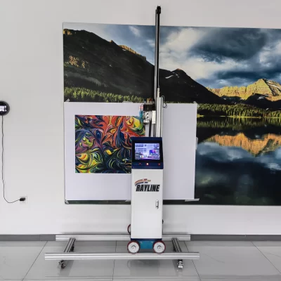 Impressora de parede AI 4K, divisão automática e posicionamento de imagens, comprimento/largura ilimitado, máquina de impressão de parede de tinta UV vertical