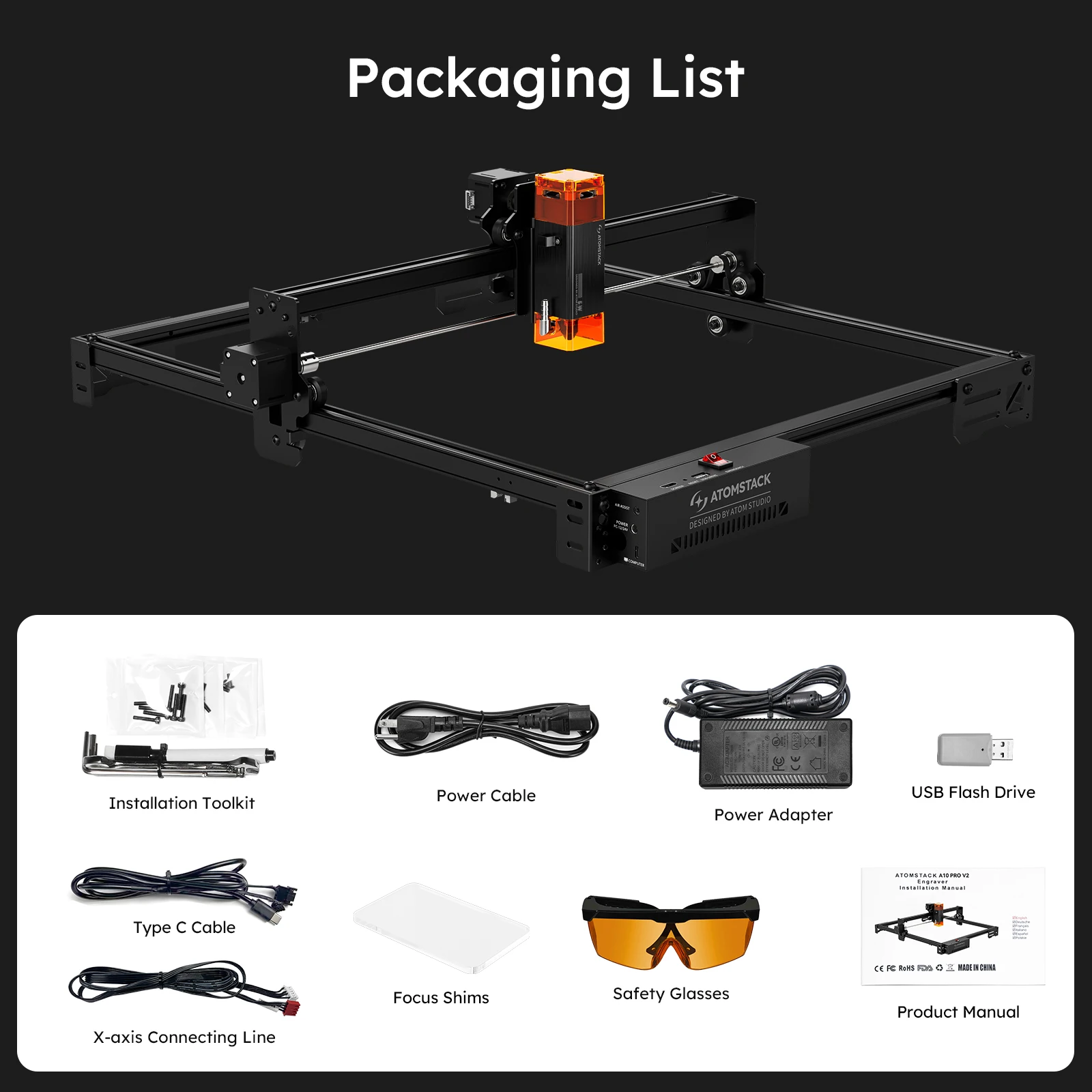 Atomstack A5 pro V2 5W La-ser Engraver Desktop High Precision Wood Logo Cutter DIY Engraving Machine for Personalized Gifts - Image 6