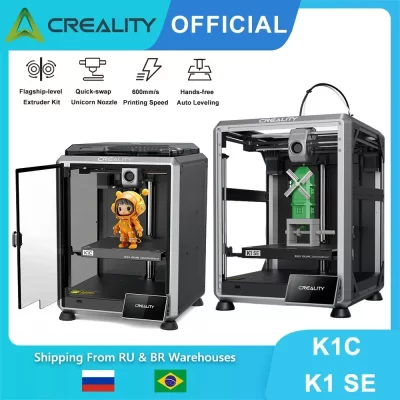 Creality k1 se & k1c impressora 3d com 600 mm/s velocidade de impressão rápida kit extrusor sem entupimento bocal unicórnio tri-metal de troca rápida