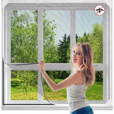 Fly Screen Window, Fly Net for Windows 100x 120 cm(47inx 39in), Non-Customizable Tailoring, Easy Installation Mosquito Net, Wind