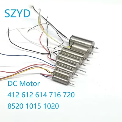 Coreless Motor de alta velocidade para Avião Modelo, Acessórios UAV, Motor DC, 412, 612, 614, 716, 720, 8520, 1015, 1020, 3-3.7VDC, 10Pcs Lot
