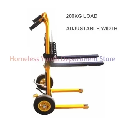 Empilhadeira com suporte de carga de 200kg, empilhador manual portátil, caminhão de elevação doméstico leve e pequeno, descarga hidráulica