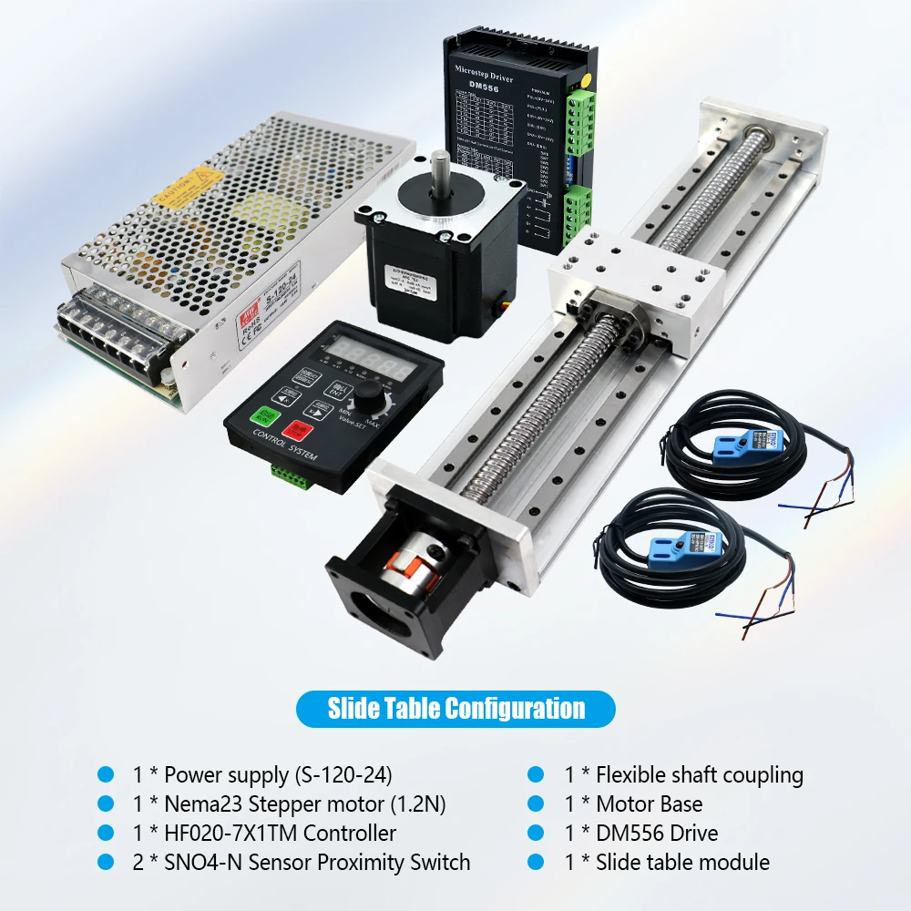 Kit completo de módulo linear de eixo Z 15100/2080 Mesa deslizante e motor de passo Nema23 e controlador e suporte de motor e interruptor de limite - Image 4