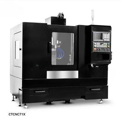 Ctcnc71x centro de usinagem de quatro eixos, controle numérico, perfuração e fresadora, chapéu, ferramenta, revista, sistema de número amplo