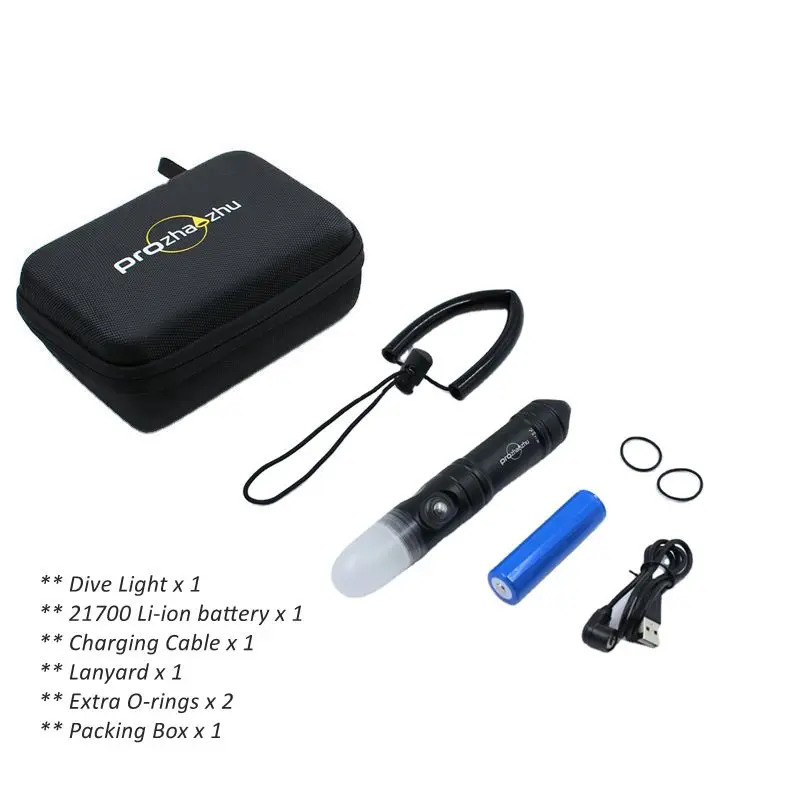 4000 lúmen ip68 100m 21700 recarregável mergulho strobe usb carregamento magnético subaquático led sinal mergulho strobe - Image 3