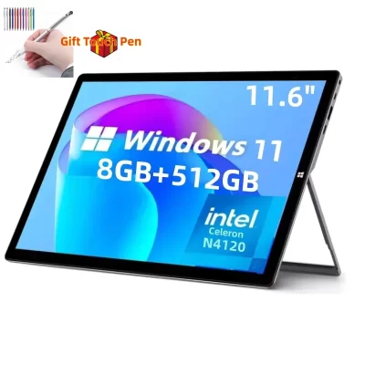 8GB RAM 512GB SSD ROM 11.6 Inch Windows 11 Tablet PC Intel Celeron Processor N4120 CPU 1920 x 1080 Pixel 2 x USB 3.0 Port Type-C