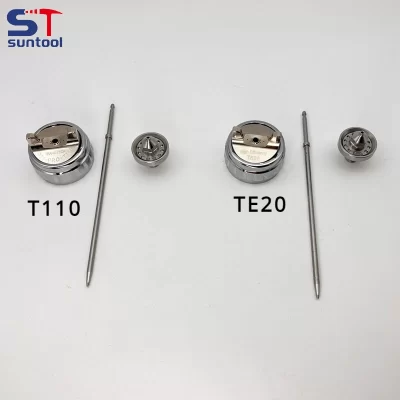 Suntool Pro LITE Kit Pistola Bocal, Conjunto de Agulhas e Tampas, T110, TE20, 1.3mm, 1.8mm