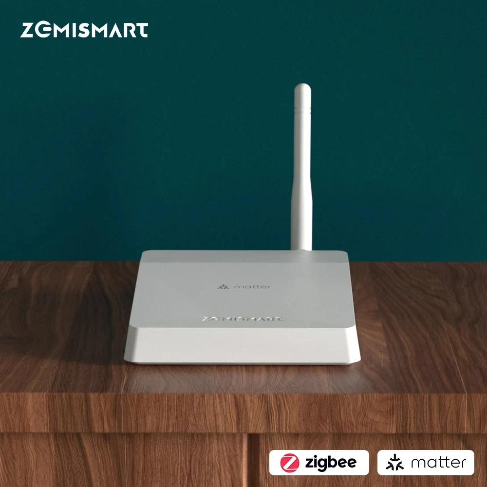 Zemismart m6 hub matéria zigbee gateway com antena funciona com tuya homekit google home smartthings app controle dispositivos zigbee
