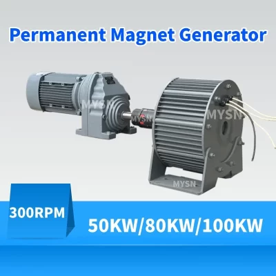 220V 50KW 80KW Low RPM Permanent Magnet Generator 240V 380V 3 Phase Alternators Free Energy Generators With Driving Motor