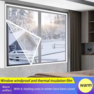 Indoor windproof windows, thermal windows, energy-saving transparent film, window insulation film, curtains, and screen windows