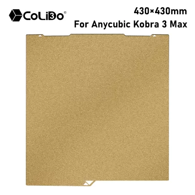 Placa de construção pei 430x430mm para anycubic kobra 3 max pei chapa de aço de mola dupla face k3m k3mc acessórios de viveiro texturizados
