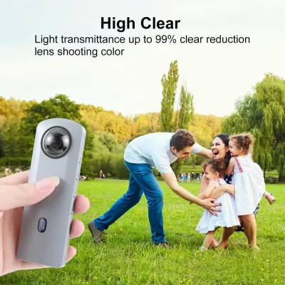 Para ricoh theta sc2/s/v protetor de lente à prova de poeira anti risco câmera esportiva adesivo lente proteção capa câmeras acessórios
