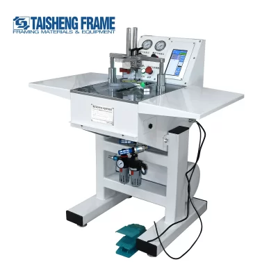 TS-J37 Auto-Taisheng Houtbewerking Máquinas Pneumatismo Fotolijst Underinner Hoge Efficiëntie Frame Máquina Gezamenlijke Para F
