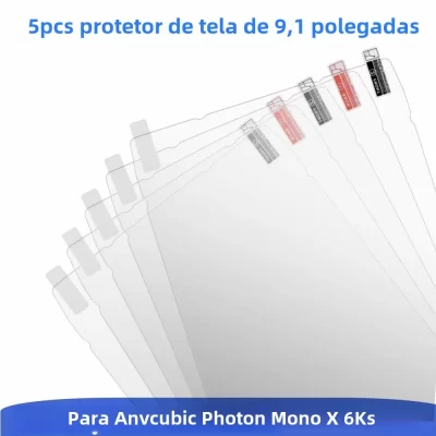 5 pçs protetor de tela para anycubic photon mono x 6ks 9.1 polegada resina uv impressoras 3d lcd anti risco película protetora acessórios