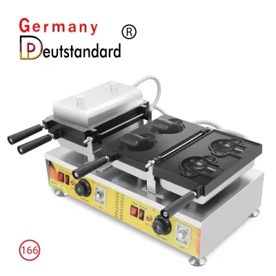 Máquina comercial de fazer waffle, 110v, 220v, formato de ursos, pode preencher sorvete, controle de temperatura, máquina de waffle de urso, taiyaki