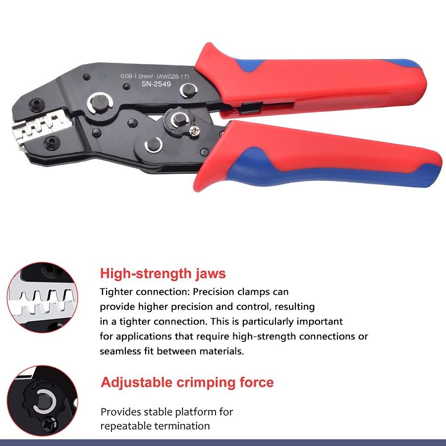 Alicate de crimpagem de fio catraca SN-2549 para JST PH 2.0mm,XH 2.5mm,VH 3.96mm,JWPS 4.0mm Passo, Terminais Dupont Ferramenta de braçadeira crimper - Image 3