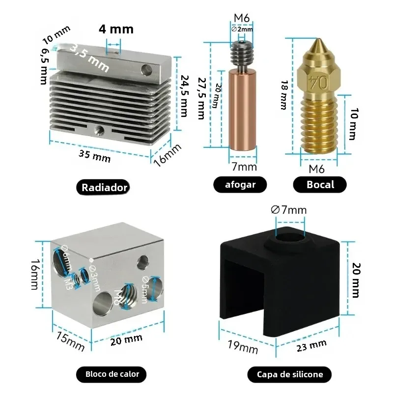 Elegoo Neptune 4 Hotend Kit com Cartucho Aquecedor 24V Termistor Bloco de Aquecimento Cabeça Extrusora para Neptune4 pro Peças de Impressora 3D - Image 4