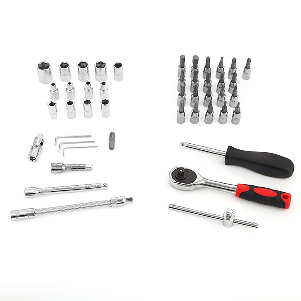 Meikela-Car Repair Tool Set, 1,4-Inch Socket Set, Chave de Torque Ratchet, Kit Ferramentas Combo, Auto Reparação, 46Pcs - Image 4