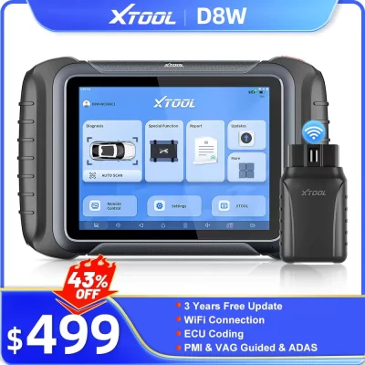 XTOOL D8W Bluetooth Diagnostic Tool Scanner Automotive Scanner ECU Codificação Chave Programação Topologia Mapa 42 Serviço de redefinição CAN FD DOIP