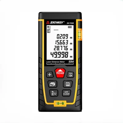 Sndway medidor de distância a laser 50m 70m 100m 120m fita métrica digital telêmetro com área de distância volume auto-calibração