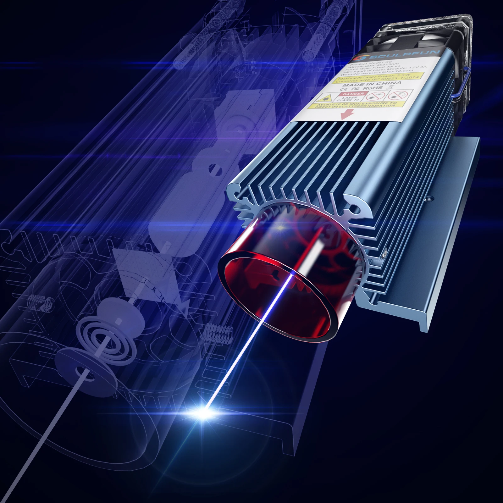 Sculpfun s9 90w efeito máquina de gravação a laser ultra-fino feixe laser moldar tecnologia acrílico gravador máquina de corte 410x420mm - Image 2
