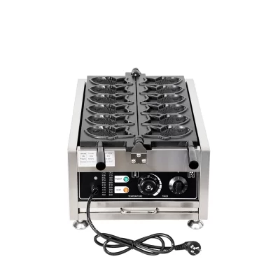 Comercial elétrico 6 pçs 110v 220v antiaderente de aço inoxidável janapese bolo de peixe taiyaki waffle makerfish forma waffle máquina