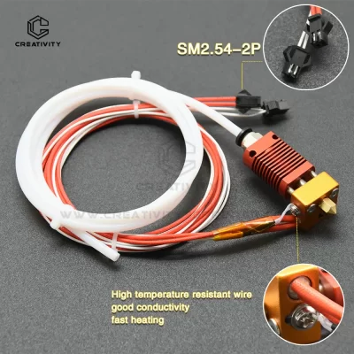 Ender 5 Hotend Kit para 24V Ender-5 Cabeça extrusora de impressora 3D com tampa de silicone Bloco de calor de alumínio montado