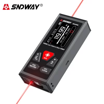 Sndway medidor de distância a laser duplo 120m 200m telêmetro laser bilateral fita métrica bidirecional telêmetro