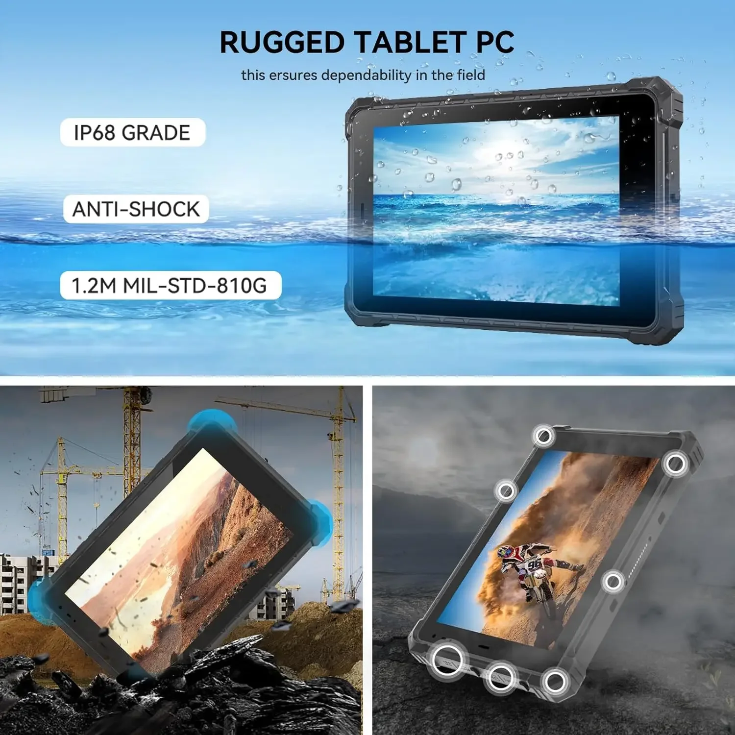 Rugged Tablet Windows 11 OS 10 inch 8GB + 128GB ROM Barcode Scanner Terminal IP68 Waterproof Industrial Computer - Image 6
