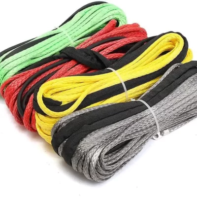1x durável 15m 5mm 10000lbs cabo de recuperação de linha de guincho sintético para 4wd atv suv caminhão barco guincho corda de reboque
