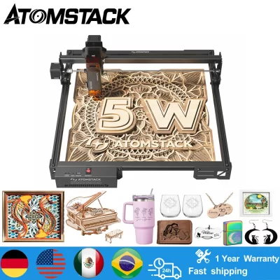 Atomstack a5 pro v2 gravação a laser madeira couro metal acrílico cnc impressora a laser escultura cortador de mesa 410*380mm área gravador