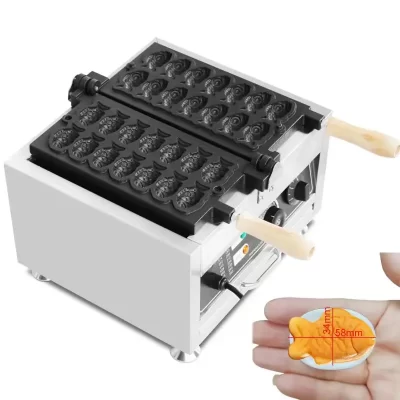 Comercial 14Pcs Olhos Grandes Pequenos Peixes Waffle Maker Mini Peixe Em Forma de Waffles Ferro Bolo Taiyaki maker Máquina Pan Equipement
