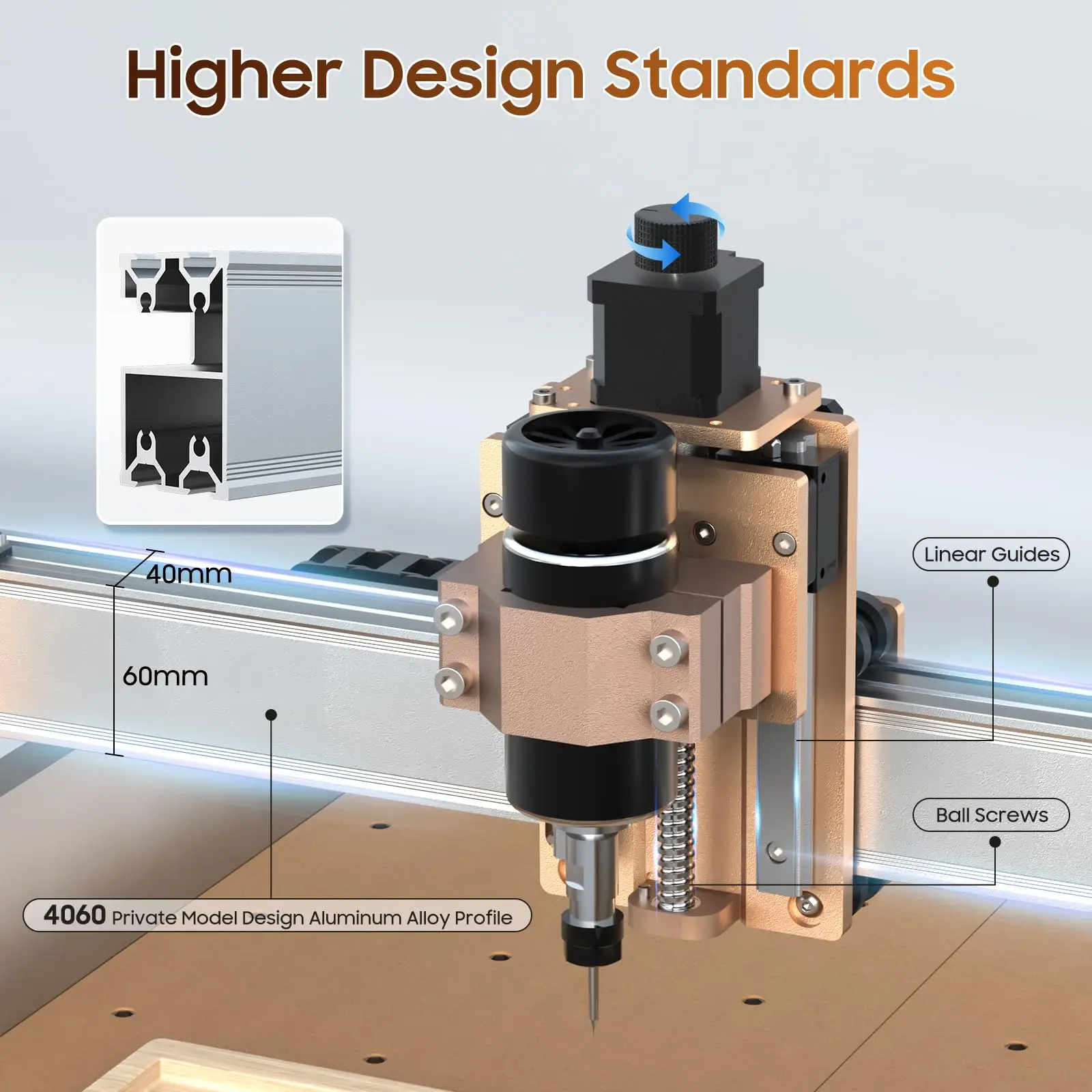 Sunyee 4040 pro máquina roteadora cnc, máquina de gravação cnc de 3 eixos, design de parafuso esférico de eixo z, adequado para madeira, acrílico e alumínio - Image 3