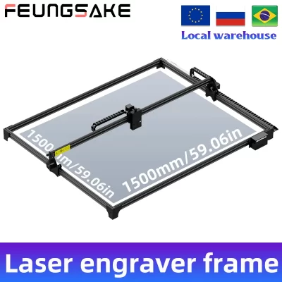Feungsake máquina de corte e gravação a laser, área de trabalho, 1500x1500mm, gravador a laser para kit de metal, roteador de madeira cnc