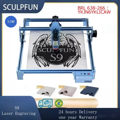 Sculpfun s9 máquina de gravação a laser ultra-fino feixe laser moldar tecnologia madeira acrílico gravador a laser 410x420mm