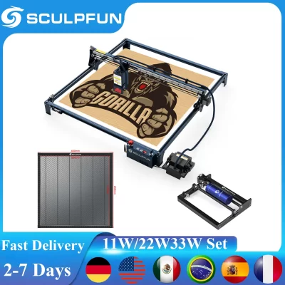 Sculpfun s30 ultra máquina de gravação a laser 600x600mm área de trabalho 11w 22w 33w cortador a laser conjunto gravador com assistência de ar automática