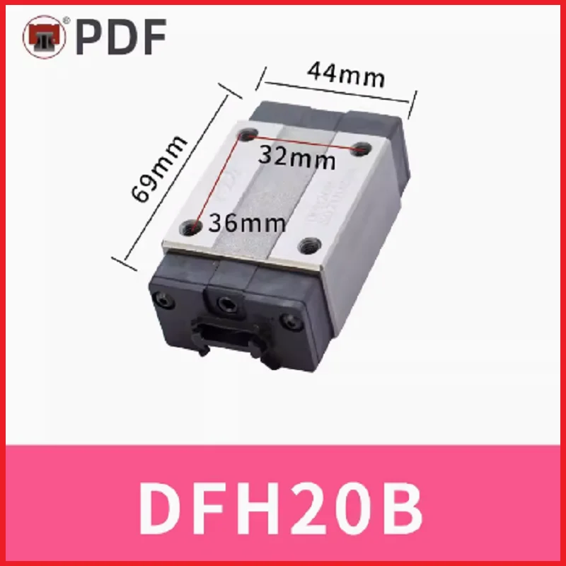 1 peça 100% novo original genuíno taiwan pdf marca bloco de guia linear dfh20b - Image 6
