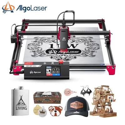 AlgoLaser DIY KIT MK2 10W Máquina de corte e gravação a laser Tela sensível ao toque para madeira Metal 10W Potência de saída Trabalho offline 400X435MM