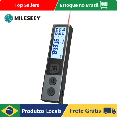 MILESEEY M120 Fita métrica a laser, 30M 40M Textura de metal Bluetooth Medidor de distância a laser, terno para designers, entusiastas de DIY