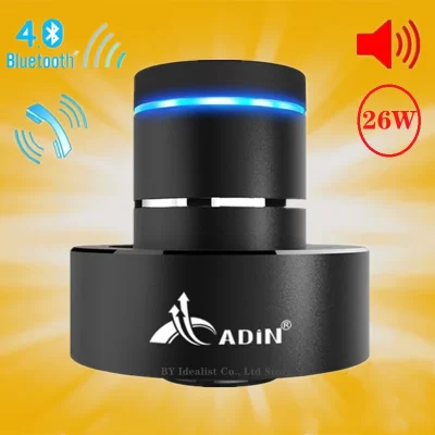 Adin portátil bluetooth vibração ressonância alto-falante de áudio sem fio subwoofer vibro alto-falantes som caixa música coluna microfone para o telefone