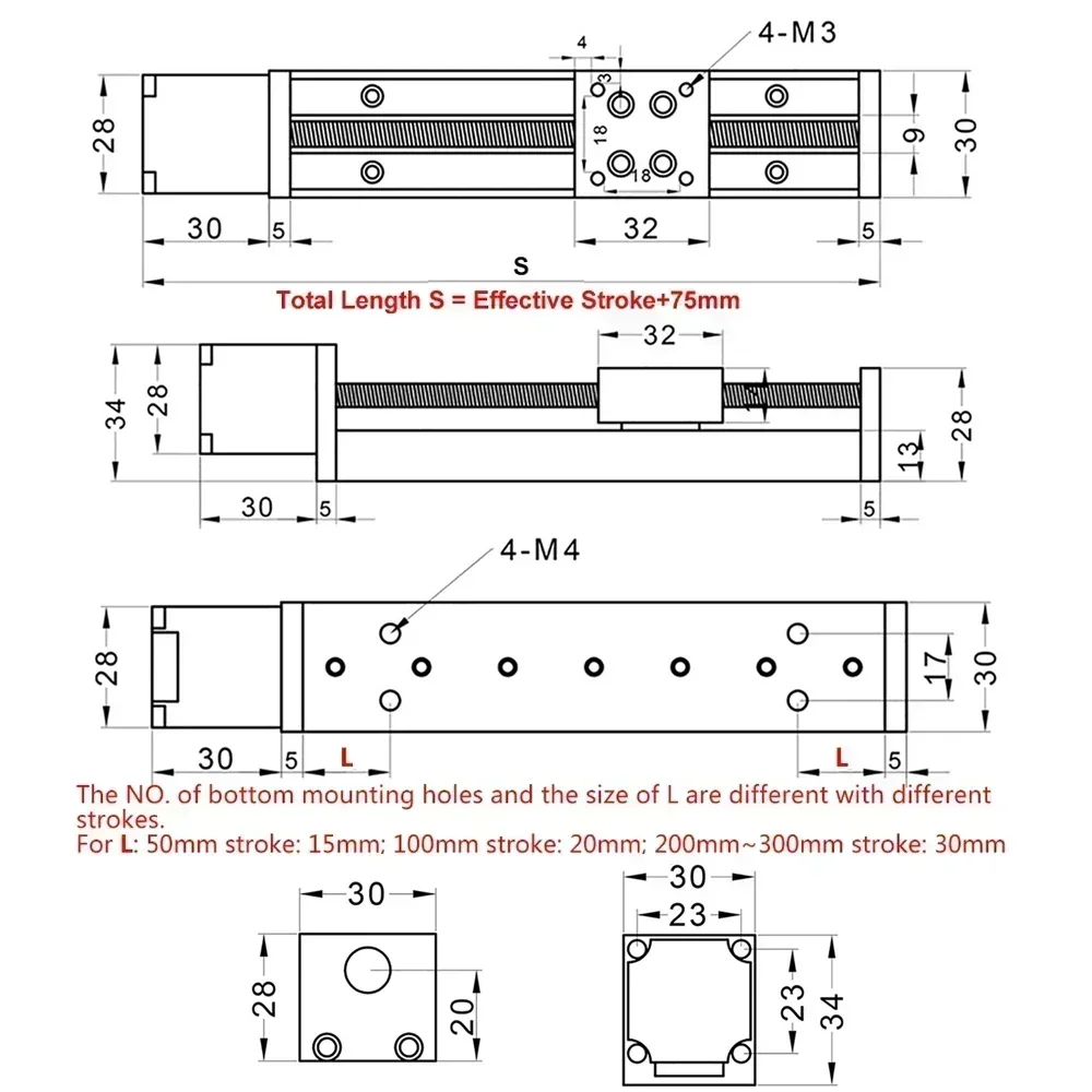 Mesa deslizante motorizada com eixo xyz cnc, tipo t, trilho de guia linear, mini mesa deslizante, kit de acionamento de motor, travamento linear elétrico - Image 3