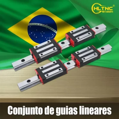 Trilhos lineares enviados no Brasil HGR20 2 unidades + 4 unidades HGH20CA rolamentos blocos lineares para roteador CNC