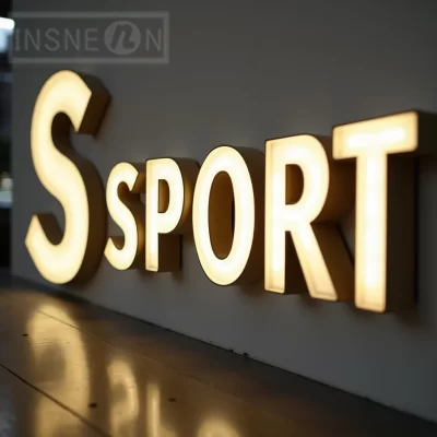 Sinal de letras de metal com iluminação frontal LED 3D personalizado para vitrine de negócios à prova d'água iluminada para exibição de sinalização de publicidade